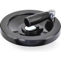 J.W. Winco JW Winco - - Plastic Solid Disk Handwheel w/ Retractable Handle - 4.92" D x .24" Pilot Hole 7117006